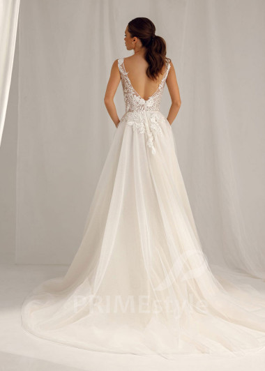 Elegantné čipkované svadobné šaty Aurora - primestyle.sk