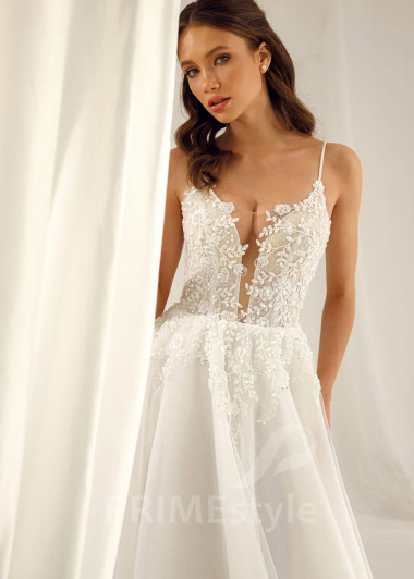 Jednoduché čipkované svadobné šaty Grace - primestyle.sk