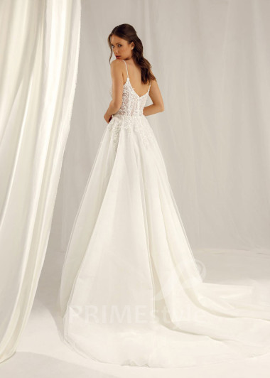 Jednoduché čipkované svadobné šaty Grace - primestyle.sk