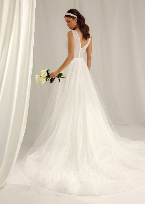 Jednoduché minimalistické svadobné šaty Kaylee