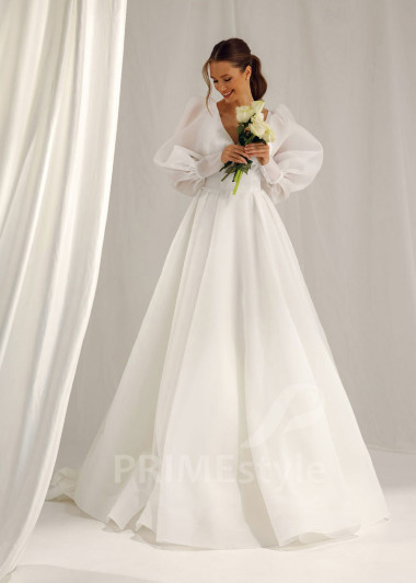 Luxusné hladké svadobné šaty Lina