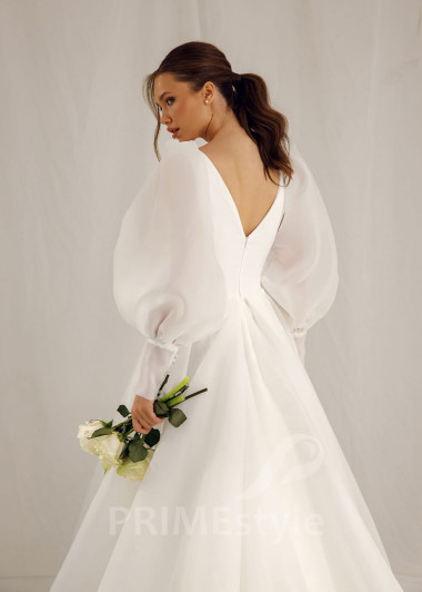 Luxusné hladké svadobné šaty Lina - primestyle.sk