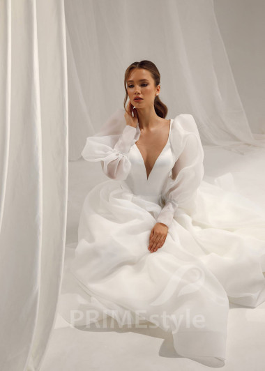 Luxusné hladké svadobné šaty Lina - primestyle.sk