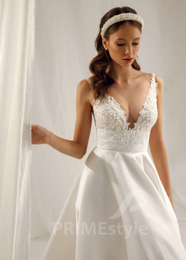 Jednoduché minimalistické svadobné šaty Linda - primestyle.sk