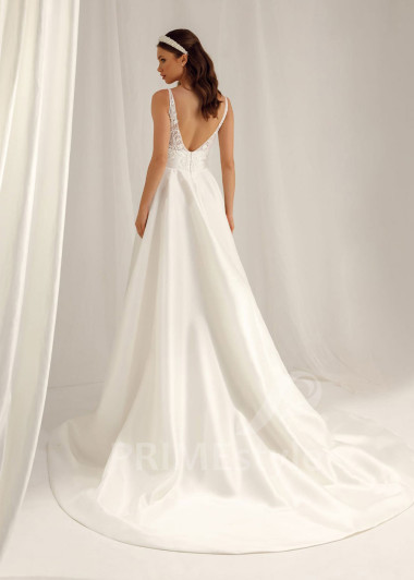 Jednoduché minimalistické svadobné šaty Linda - primestyle.sk