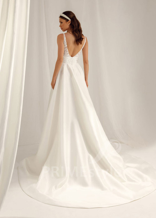 Jednoduché minimalistické svadobné šaty Linda