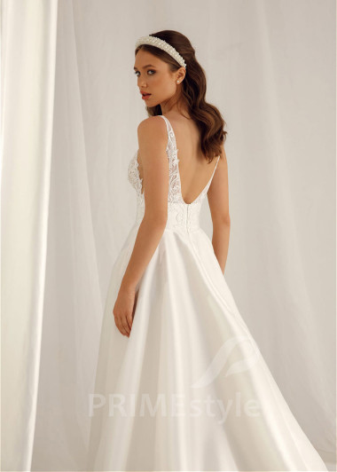 Jednoduché minimalistické svadobné šaty Linda - primestyle.sk