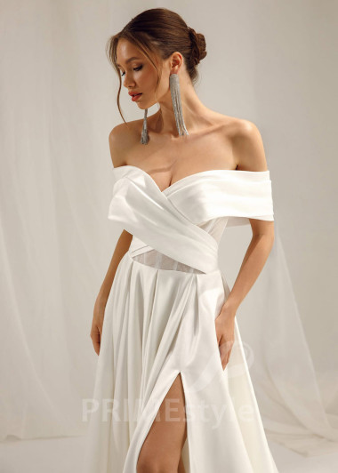 Elegantné hladké svadobné šaty Melania - primestyle.sk