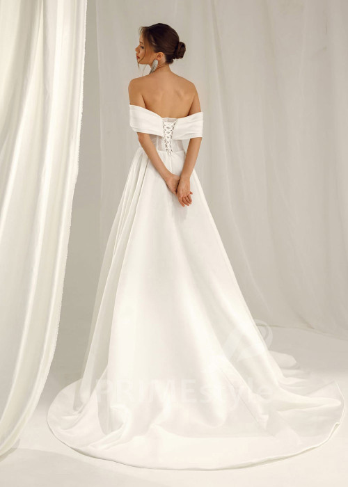 Elegantné hladké svadobné šaty Melania