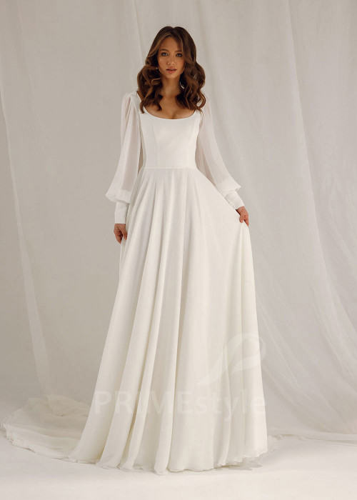 Jednoduché hladké svadobné šaty Michelle