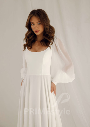 Jednoduché hladké svadobné šaty Michelle - primestyle.sk