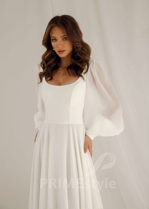 Jednoduché hladké svadobné šaty Michelle