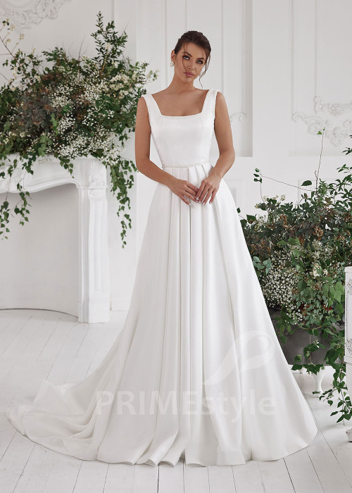 Elegantné hladké svadobné šaty RS800