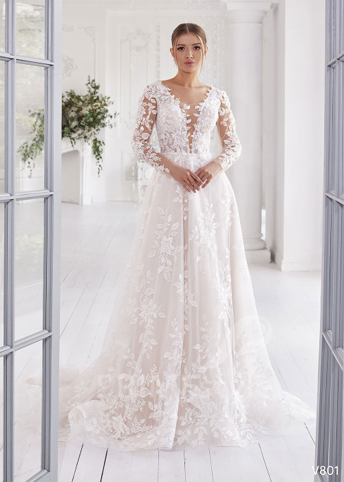 Luxusné krajkové svadobné šaty RS801