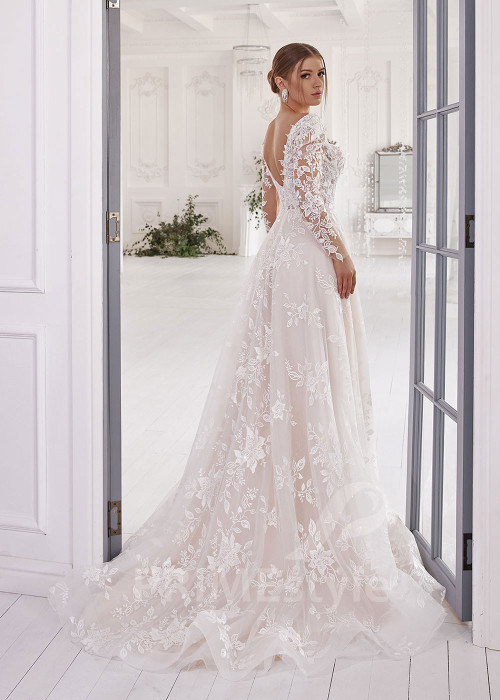 Luxusné krajkové svadobné šaty RS801