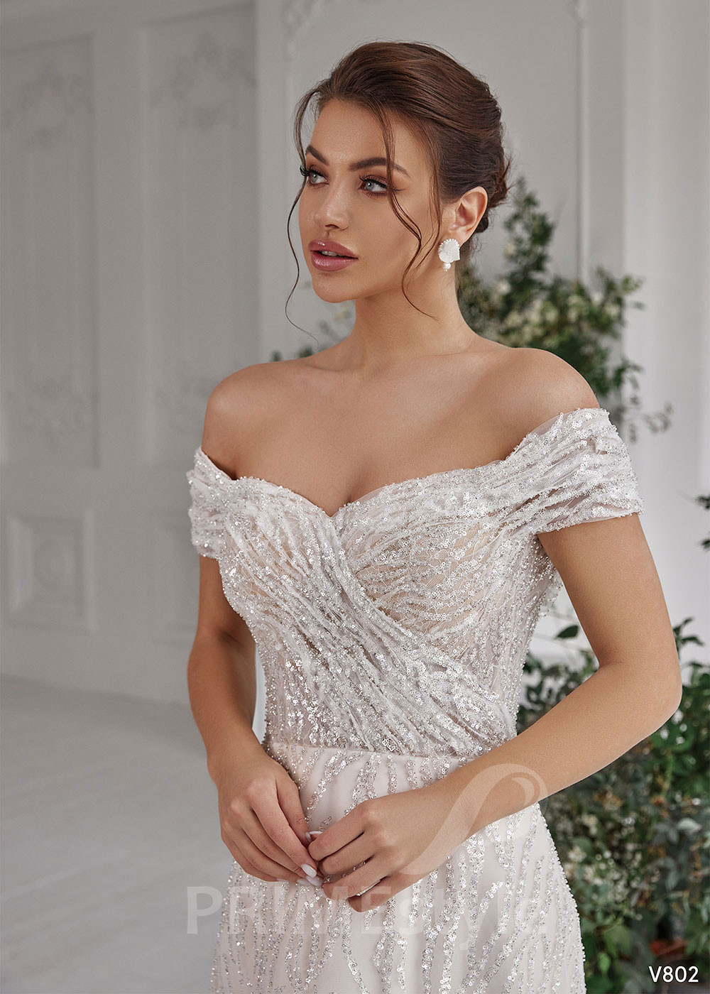 Luxusné trblietavé svadobné šaty RS802