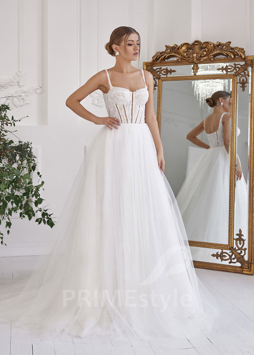 Elegantné tylové svadobné šaty RS803