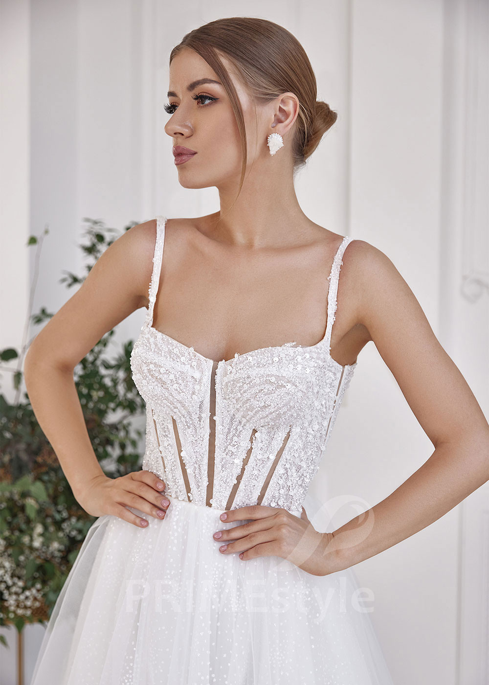 Elegantné tylové svadobné šaty RS803