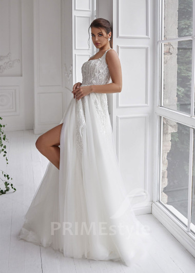 Extravagantné trblietavé svadobné šaty RS805 - primestyle.sk