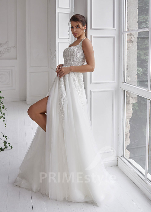 Extravagantné trblietavé svadobné šaty RS805