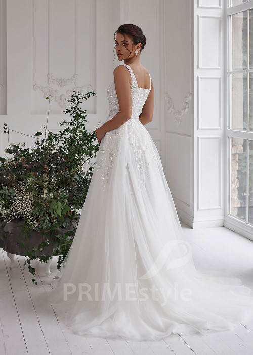 Extravagantné trblietavé svadobné šaty RS805