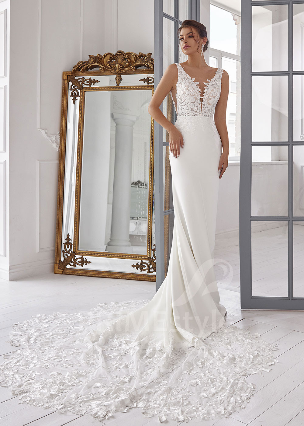 Elegantné úzke svadobné šaty RS807