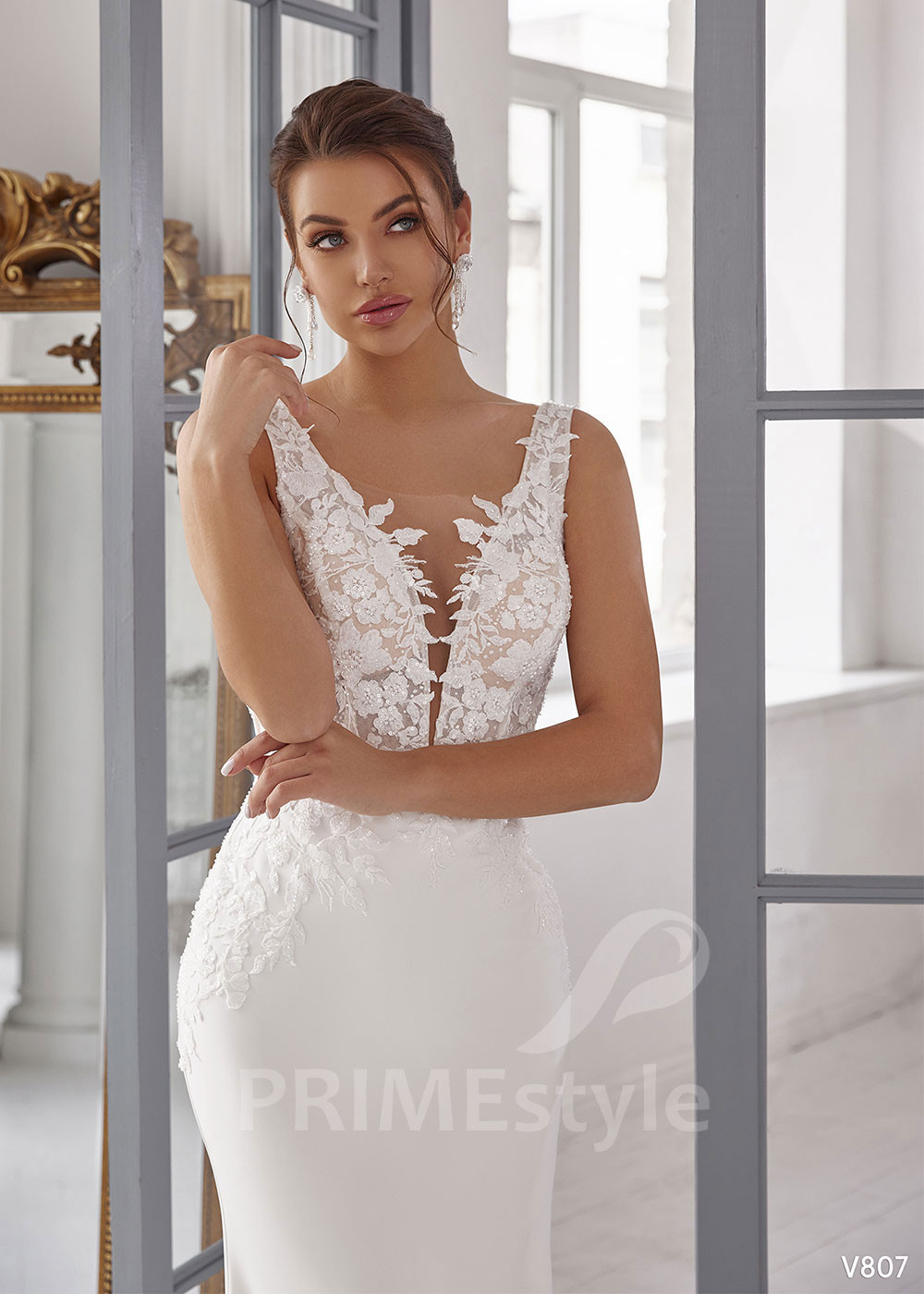 Elegantné úzke svadobné šaty RS807