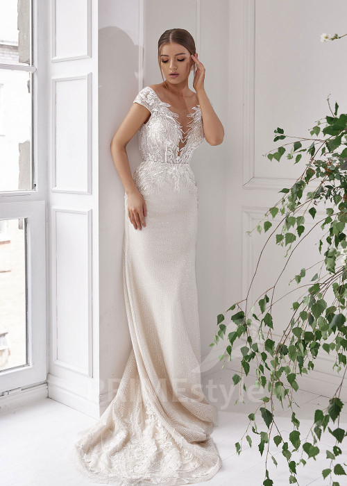 Luxusné trblietavé svadobné šaty RS810