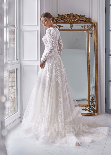 Luxusné čipkované svadobné šaty RS811 - primestyle.sk