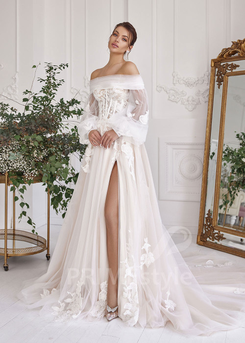 Luxusné extravagantné svadobné šaty RS812