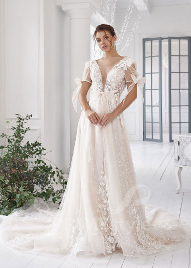 Luxusné romantické svadobné šaty RS813