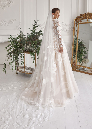 Luxusné kvetované svadobné šaty RS814 - primestyle.sk