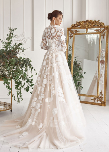 Luxusné kvetované svadobné šaty RS814 - primestyle.sk