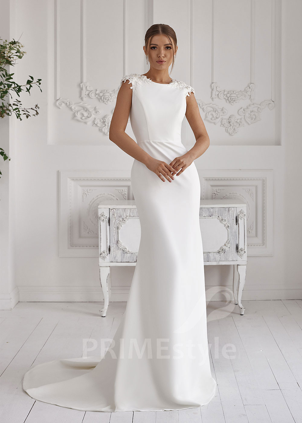 Jednoduché minimalistické svadobné šaty RS815