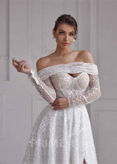 Luxusné trblietavé svadobné šaty RS817 - primestyle.sk