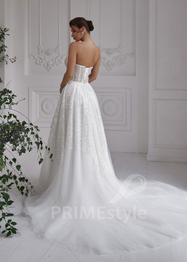 Luxusné trblietavé svadobné šaty RS817 - primestyle.sk