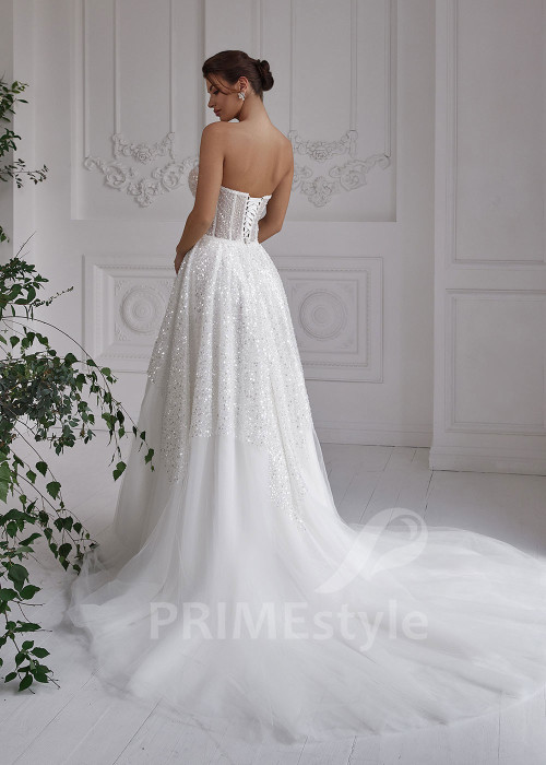 Luxusné trblietavé svadobné šaty RS817