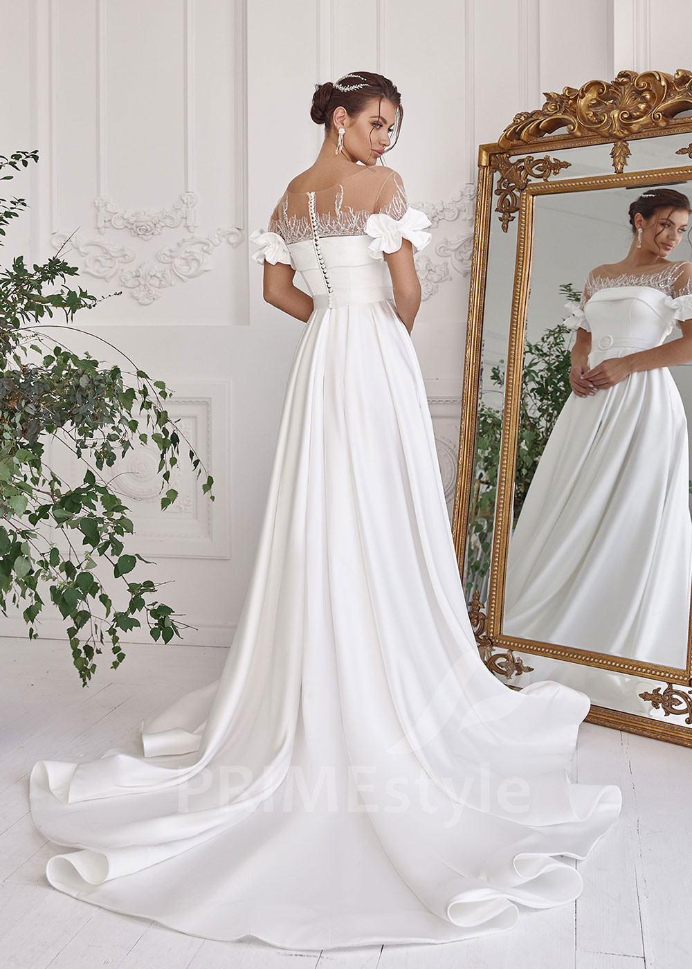 Elegantné hladké svadobné šaty RS822