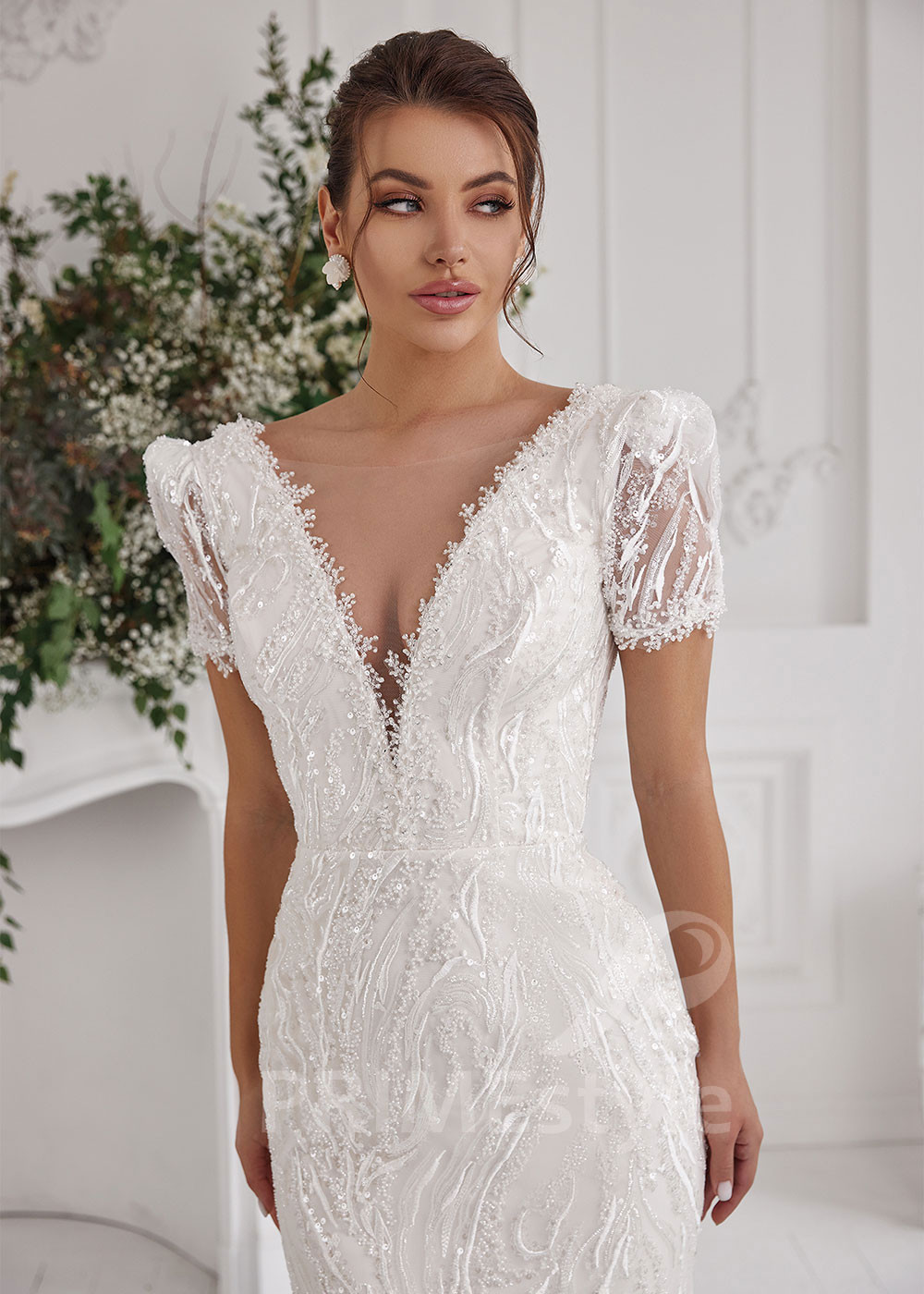 Luxusné úzke svadobné šaty RS825