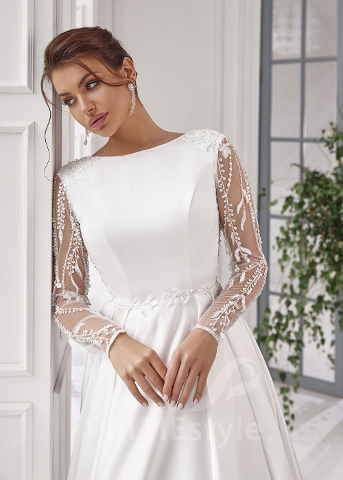 Elegantné hladké svadobné šaty RS828