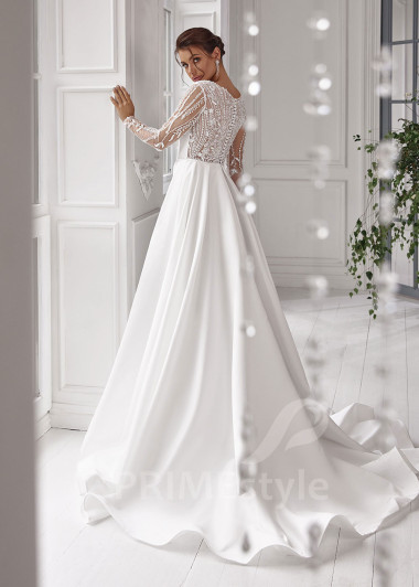 Elegantné hladké svadobné šaty RS828 - primestyle.sk