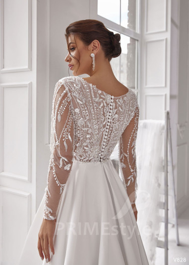 Elegantné hladké svadobné šaty RS828 - primestyle.sk