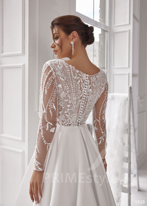 Elegantné hladké svadobné šaty RS828