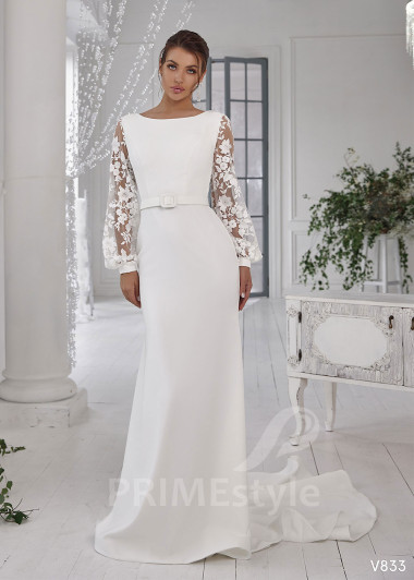 Elegantné hladké svadobné šaty RS833