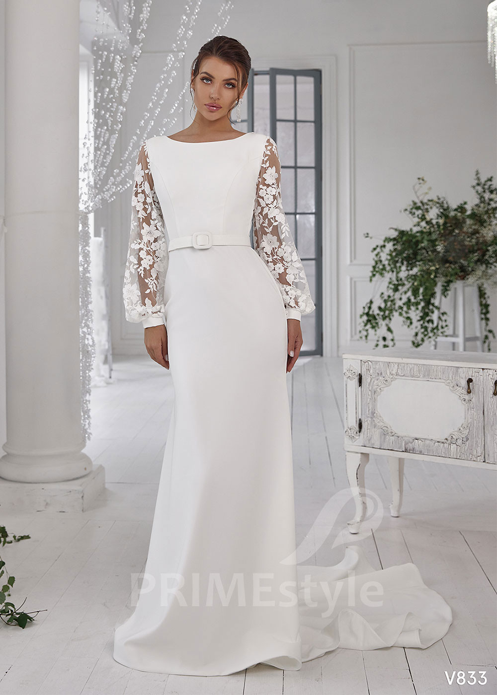 Elegantné hladké svadobné šaty RS833