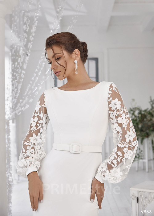 Elegantné hladké svadobné šaty RS833