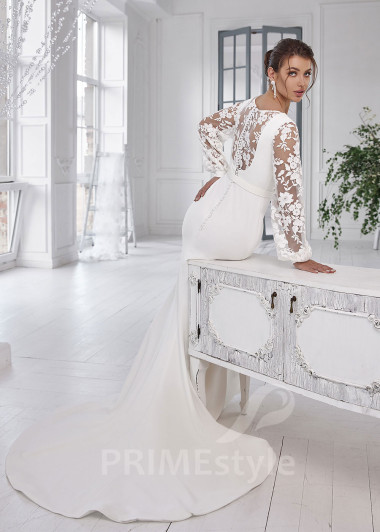 Elegantné hladké svadobné šaty RS833 - primestyle.sk