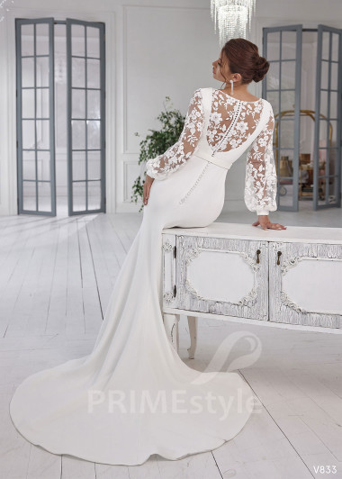 Elegantné hladké svadobné šaty RS833 - primestyle.sk