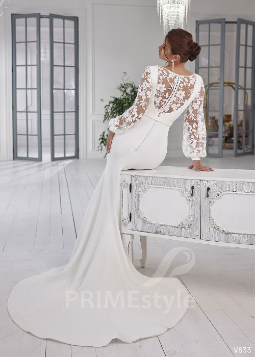 Elegantné hladké svadobné šaty RS833