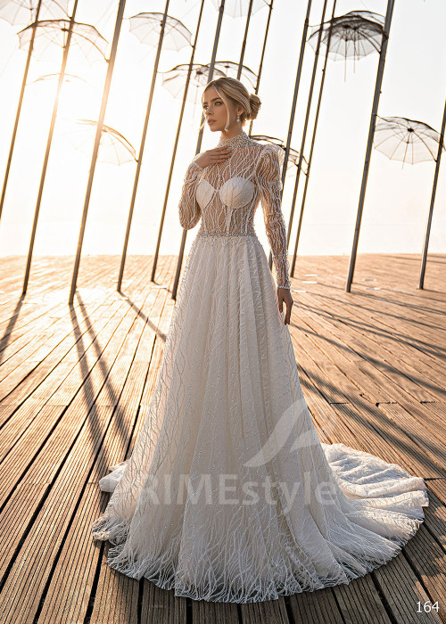 Exkluzívne trblietavé svadobné šaty EMS164